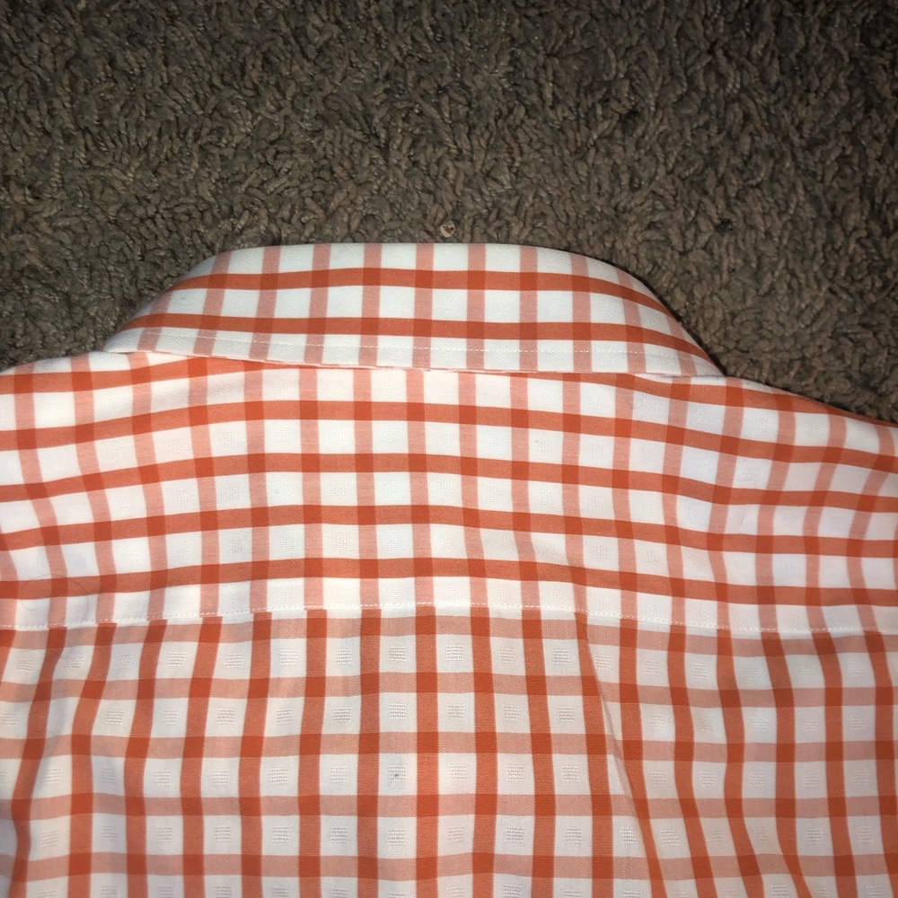 Banana Republic Slim Fit Mens Size 17.5 XL Button Down Up Orange Summer Shirt - Picture 6 of 7